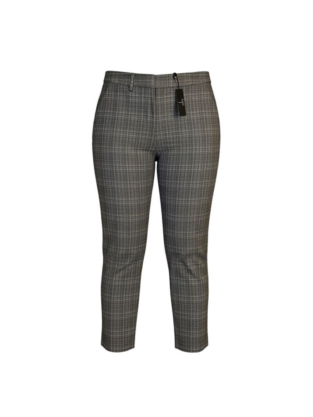 Tahari Womans Classic Gray Plaid Dress Pants 14